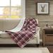 Woolrich Tasha Oversized Softspun Down Alternative Throw Polyester in Red/Gray/Brown | 50 W in | Wayfair WR50-1349