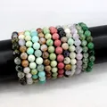 Bracelets en Pierre Naturelle de Guérison pour Homme et Femme Breloques de 8mm Turquoise Agate