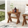 Loon Peak® Ermont Wooden Outdoor Side Table Wood in Brown | 17.3 H x 17.8 W x 13.8 D in | Wayfair FG20162