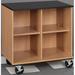 Stevens ID Systems Science 4 Compartment Cubby w/ Casters Wood in Brown | 36 H x 36 W x 24 D in | Wayfair 84300 Z36-055-28