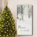 The Holiday Aisle® Dreamy Peace On Earth Premium Gallery Wrapped Canvas - Ready To Hang Canvas, in Gray/Green | 16 H x 8 W x 1 D in | Wayfair