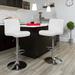 Orren Ellis Nusbaum Vinyl Adjustable Height Barstool w/ Rolled Seat & Chrome Base Upholstered/Metal in White | 16.25 W x 19.5 D in | Wayfair