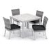 Oxford Garden Travira & Argento Square 4 - Person 40" Outdoor Side chair Dining Set w/ Cushions Stone/Concrete/Metal in Gray | Wayfair 5635