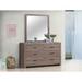 Loon Peak® Questa 6 Drawer 72.75" W Double Dresser w/ Mirror Wood in Brown | 58.5 H x 72.75 W x 16.25 D in | Wayfair