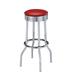 Latitude Run® Ebensburg Upholste Top Bar Stool Set Of 2 Upholste/Leather/Metal/Faux leather in Red | 30 H x 19 W x 19 D in | Wayfair