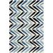 Black/Blue 30 x 0.63 in Area Rug - George Oliver Deedre Chevron Handmade Tufted Wool Blue/Black/Beige Area Rug Wool | 30 W x 0.63 D in | Wayfair