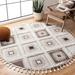 Brown/White 48 x 1 in Indoor Area Rug - Loon Peak® Imraan Geometric Ivory/Brown Area Rug Polypropylene | 48 W x 1 D in | Wayfair