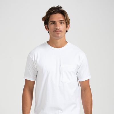 Tultex 0293TC Heavyweight Jersey Pocket T-Shirt in White size 2XL | Cotton 293