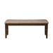 Rubberwood Dining Bench With Padded Upholstery Brown - 19 H x 14 W x 48.5 L Inches