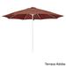 California Umbrella 11' Rd Aluminum Frame, Fiberglass Rib Market Umbrella, Push Open, White Finish, Olefin Fabric