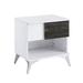 Two Tone End Table with Open Shelf, White and Brown - 22.13 H x 15.75 W x 22 L