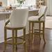 Roland Swivel Bar & Counter Stool - Bar Height (30" Seat), Light Chestnut, Light Chestnut/Marbled Quarry/Bar Height - Grandin Road