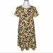 Lularoe Dresses | Lularoe Carly Swing Dress Comic Minnie Mouse Print Size Medium | Color: Black/Yellow | Size: M