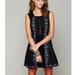 Free People Dresses | Free People Sz8 Black Water Lily Aztec Mirror Embroidered Pinstripe Dress | Color: Black | Size: 8