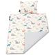 Lajlo - Toddler Cot Bed Quilt Duvet and Pillow Set | Newborn Essentials | Blanket for Babies | Cotton Quilt | Hypoallergenic | Antibacterial Fabric (Crazy Dino)