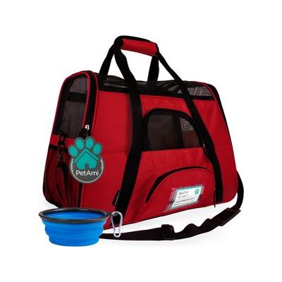 PetAmi Premium Airline Approved Soft-Sided Dog & Cat Travel Carrier, Red, Small