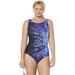Plus Size Women's Chlorine Resistant High Neck One Piece Swimsuit by Swimsuits For All in Starburst (Size 24)