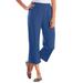 Plus Size Women's 7-Day Knit Capri by Woman Within in Royal Navy (Size 4X) Pants