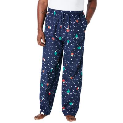 Men's Big & Tall Novelty Print Flannel Pajama pants by KingSize in Santa Hats (Size 4XL) Pajama Bottoms