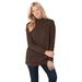 Plus Size Women's Perfect Long-Sleeve Mockneck Tee by Woman Within in Chocolate (Size 5X) Shirt