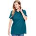 Plus Size Women's Perfect Short-Sleeve Polo Shirt by Woman Within in Deep Teal (Size M)