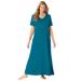Plus Size Women's Long T-Shirt Lounger by Dreams & Co. in Deep Teal (Size 5X)