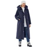 Plus Size Women's Long Hooded Down Microfiber Parka by Woman Within in Navy (Size M) Coat