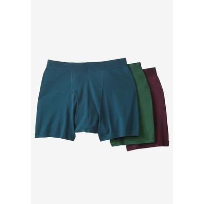 Men's Big & Tall Cotton Mid-Length Briefs 3-Pack by KingSize in Assorted Colors (Size 4XL) Underwear