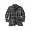 Men's Big & Tall Flannel Full Zip Snap Closure Renegade Shirt Jacket by Boulder Creek in Steel Plaid (Size 4XL)