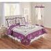 Ava Oversized Embroidered Cotton Quilt by BrylaneHome in Plum (Size FL/QUE)