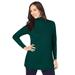 Plus Size Women's Cotton Cashmere Turtleneck by Jessica London in Emerald Green (Size 34/36) Sweater