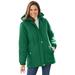 Plus Size Women's Water-Resistant Parka by TOTES in Emerald (Size M)