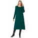Plus Size Women's Thermal Knit A-Line Dress by Woman Within in Emerald Green (Size M)