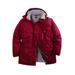 Men's Big & Tall Boulder Creek Fleece-Lined Parka with Detachable Hood and 6 Pockets by Boulder Creek in Rich Burgundy (Size 7XL) Coat