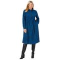 Plus Size Women's Plaid flannel A-line shirtdress by Woman Within in Bright Cobalt Plaid (Size 36 W)