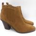 Nine West Shoes | Nine West Suede Slip On Booties Block Heel Size 9.5m | Color: Brown | Size: 9.5