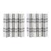 Gracie Oaks Cohens Plaid Cotton Tailored 72" Cafe Curtain in Black/100% Cotton in White | 24 H x 36 W x 3.25 D in | Wayfair