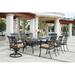 Bloomsbury Market Alysun 9-Piece Patio Dining Set w/ Cushions & 42 x 92" Rectangular Dining Table Metal | Wayfair 676684159F6A4DDD8D63E0C8F6E73DAD