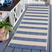 Blue/White 96 x 27 x 0.02 in Area Rug - Breakwater Bay Peterman Striped Beige/Blue Indoor/Outdoor Area Rug | 96 H x 27 W x 0.02 D in | Wayfair