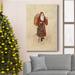The Twillery Co.® Santa Premium Gallery Wrapped Canvas - Ready To Hang Santa Canvas in Brown/Green/Red | 18 H x 12 W x 1 D in | Wayfair