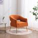 Accent Chair - Everly Quinn Chynna Velvet Accent Chair Velvet in Orange | 28.4 H x 28.3 W x 27.6 D in | Wayfair 07037246BC8048BC8039D04F11F19B77