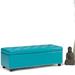 Wade Logan® Tarkio 48" Wide Faux Leather Tufted Rectangle Storage Ottoman Faux Leather | 16 H x 48 W x 17.7 D in | Wayfair