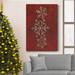 The Holiday Aisle® Snowflakes On I Premium Gallery Wrapped Canvas - Ready To Hang Snowflakes on I Canvas, in Red | 27 H x 18 W x 1 D in | Wayfair