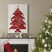 The Holiday Aisle® Holly Jolly Christmas Tree - Wrapped Canvas Print Canvas, Solid Wood in White | 36 H x 24 W x 1 D in | Wayfair