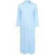 Women Button Up Nightdress/Nightgown Long Sleeve Full Length Cotton Soft Jersey Knit Notch Collar Sleepwear (Light Blue, Medium)