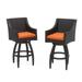 Deco 2 Piece Sunbrella Outdoor Patio Swivel Barstools - Tikka Orange