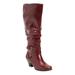 Wide Width Women's The Cleo Wide Calf Boot by Comfortview in Burgundy (Size 8 W)