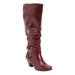 Extra Wide Width Women's The Cleo Wide Calf Boot by Comfortview in Burgundy (Size 7 WW)