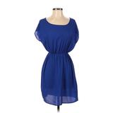 Soprano Casual Dress - Mini: Blue Solid Dresses - Women's Size Small