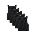 Men's Big & Tall Ribbed Cotton Tank Undershirt 5-pack by KingSize in Black (Size 8XL)